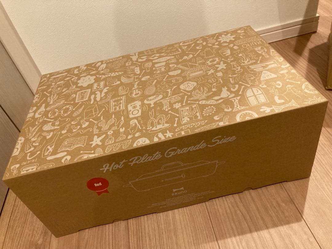 【新品・未使用】BRUNO ホットプレート グランデサイズ レッド