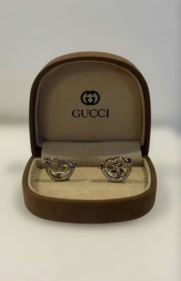 希少 【美品】GUCCI カフス 銀製馬具 オールドグッチ インターロッキング