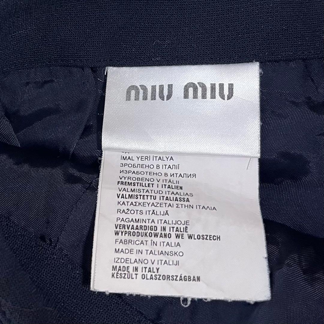 miumiu ミュウミュウ　チェック　ツイード　ニット　ミニ　スカート　36