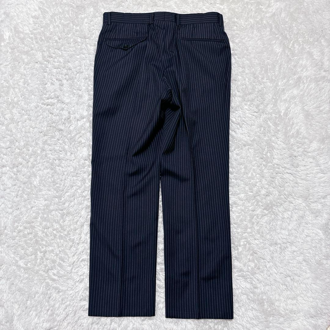 シルク混✨バーバリーロンドン セットアップ スーツ ストライプ AB4 ネイビー