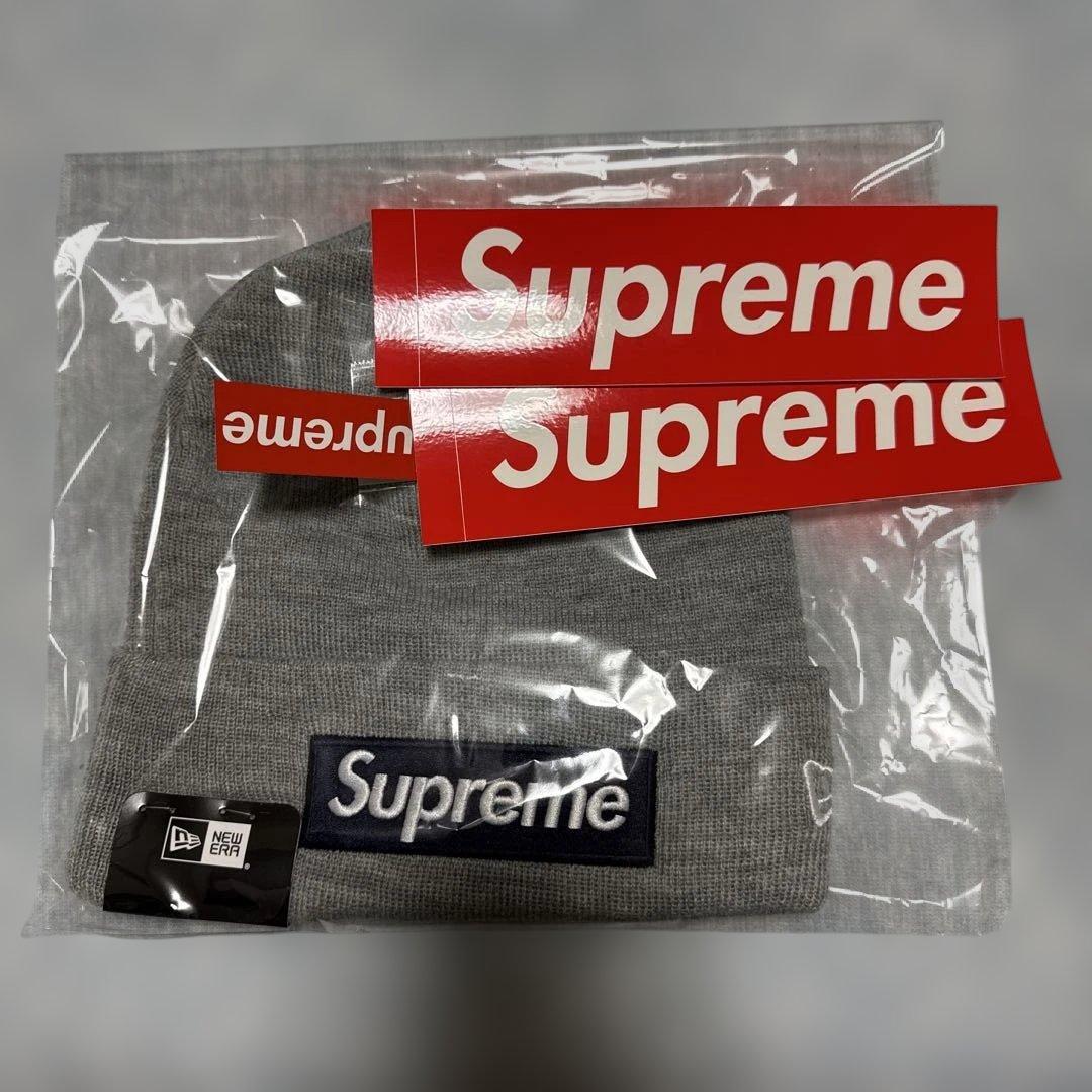 最終値下げ！Supreme グレー ニット帽 ステッカー付き