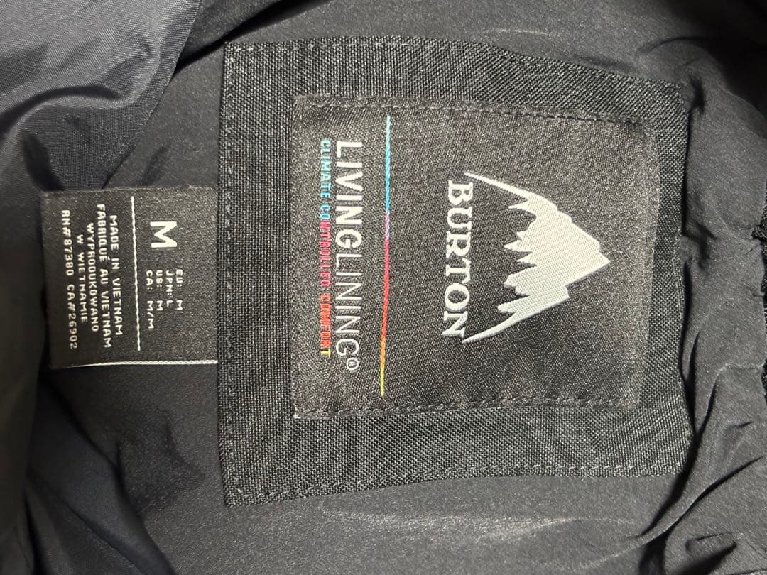 BURTON ブラック スノーボードウェア Mサイズ