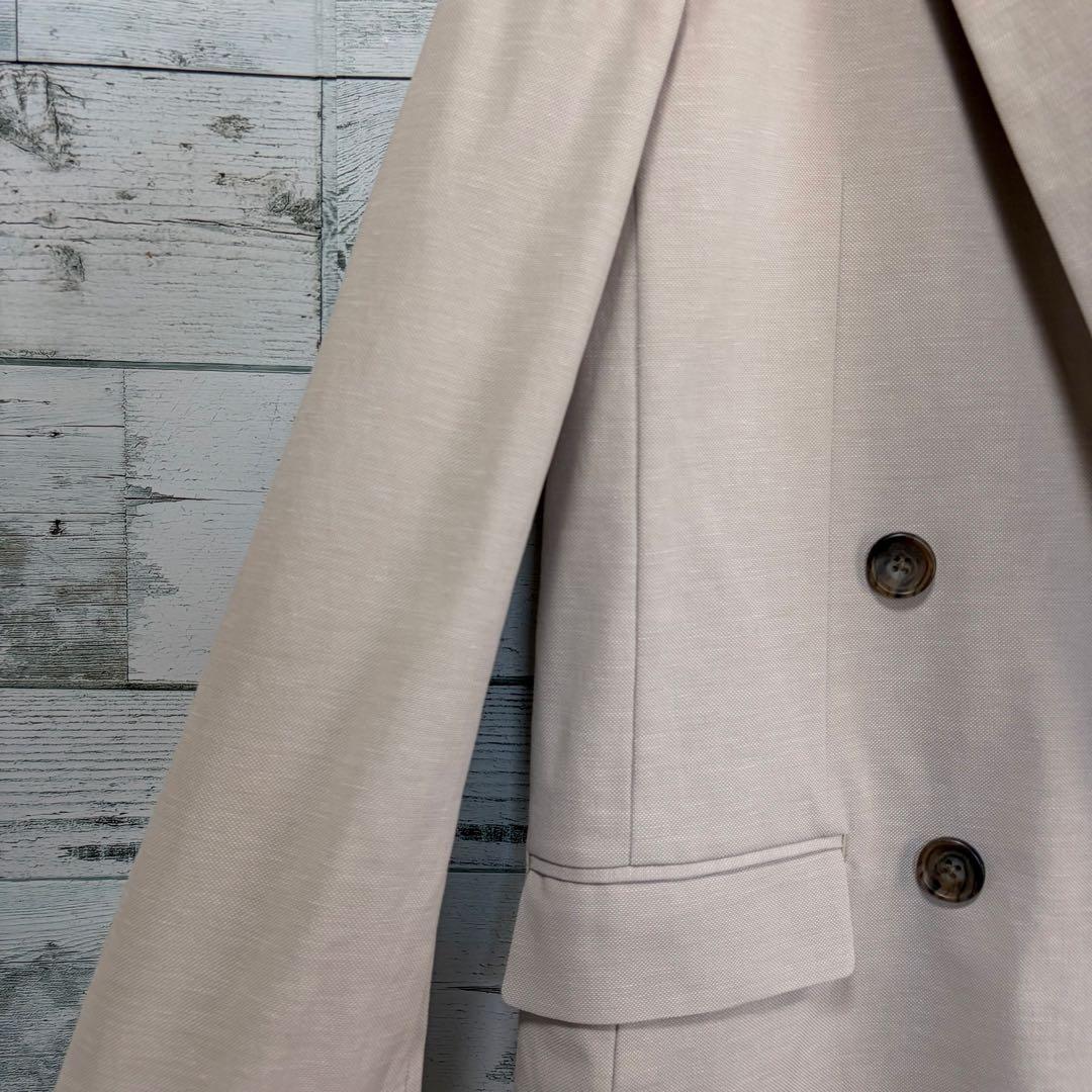 ☆25年モデル☆プラステ　リネンブレンドダブルジャケット　ベージュ　ほぼ未使用