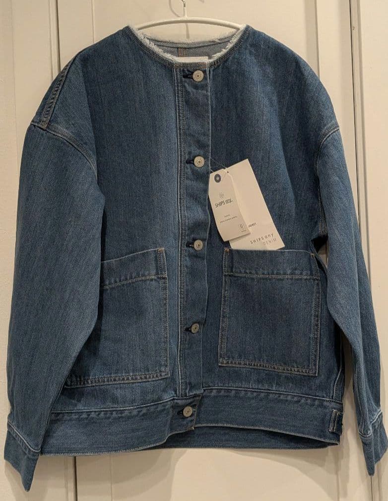 【新品タグ付き】SHIPS any ノーカラー デニムジャケット