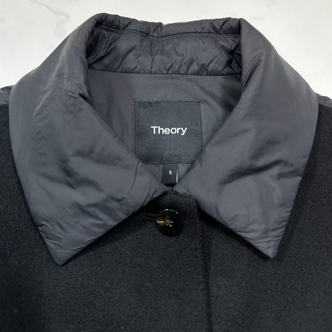 完売品◎セオリー カシミヤ コンボシャツジャケット ダブルフェイス 中綿 黒 S