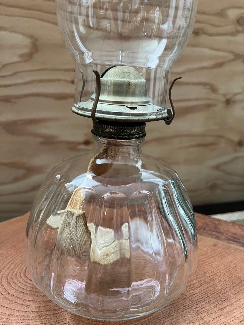 クラシックガラスオイルランプ　ビンテージ　アルコールランプ　骨董　昭和レトロ