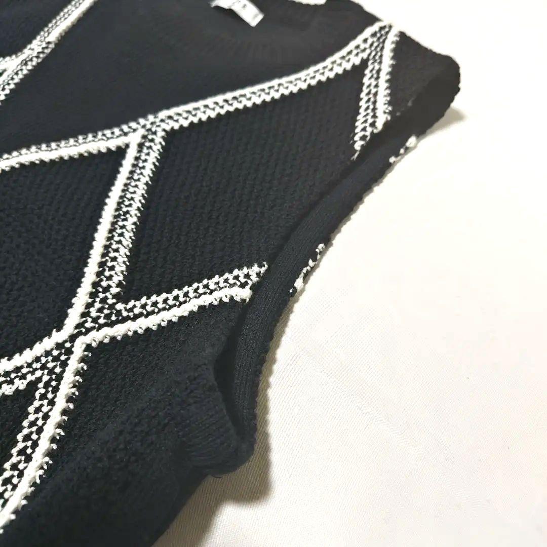 ADORE アドーア リボンベルト付き アーガイル柄 ニットベスト