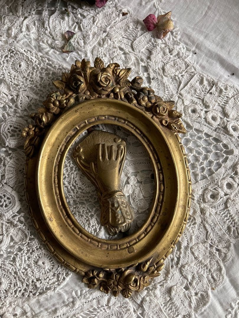 【お71】15 フランス　アンティーク　ブロンズ　額
