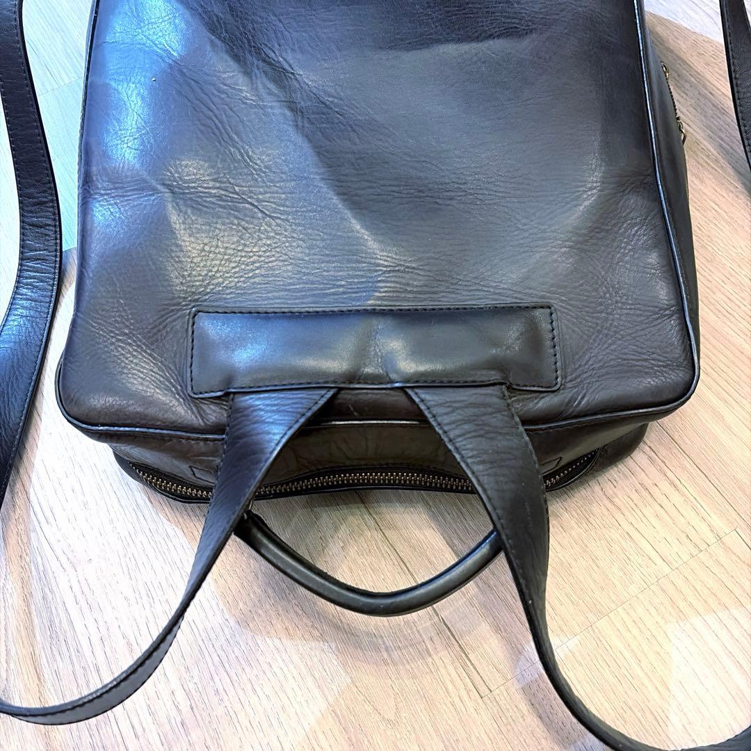 マザーハウス　アンティークスクエアバックパック　リュック　ブラック