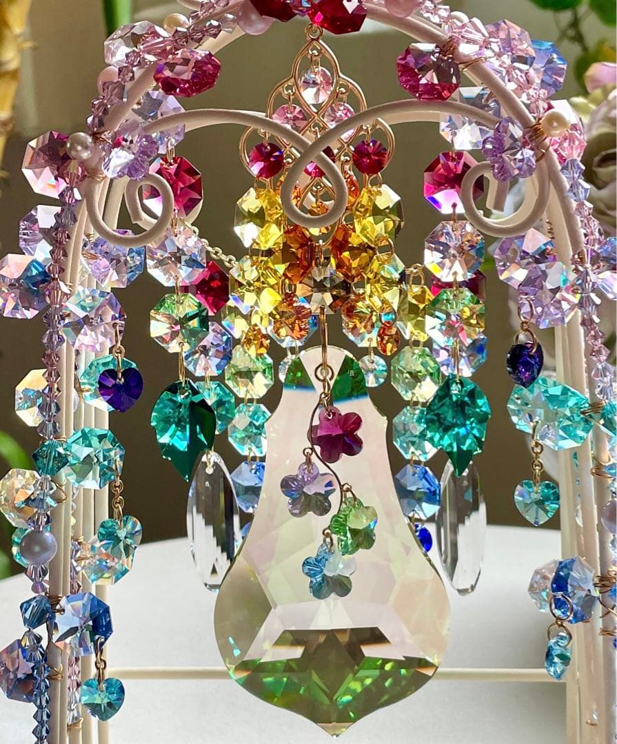 サンキャッチャー スワロフスキー 8930ルミナスグリーン100mm