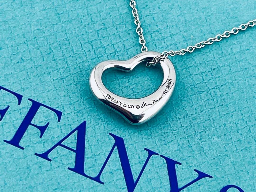 c961 美品　ティファニー　オープンハート　ネックレス　シルバー　925