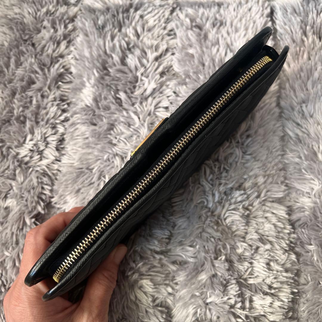 良品✨PRADA 三角ロゴ　テスート　キルティング　ナイロン　長財布　ブラック