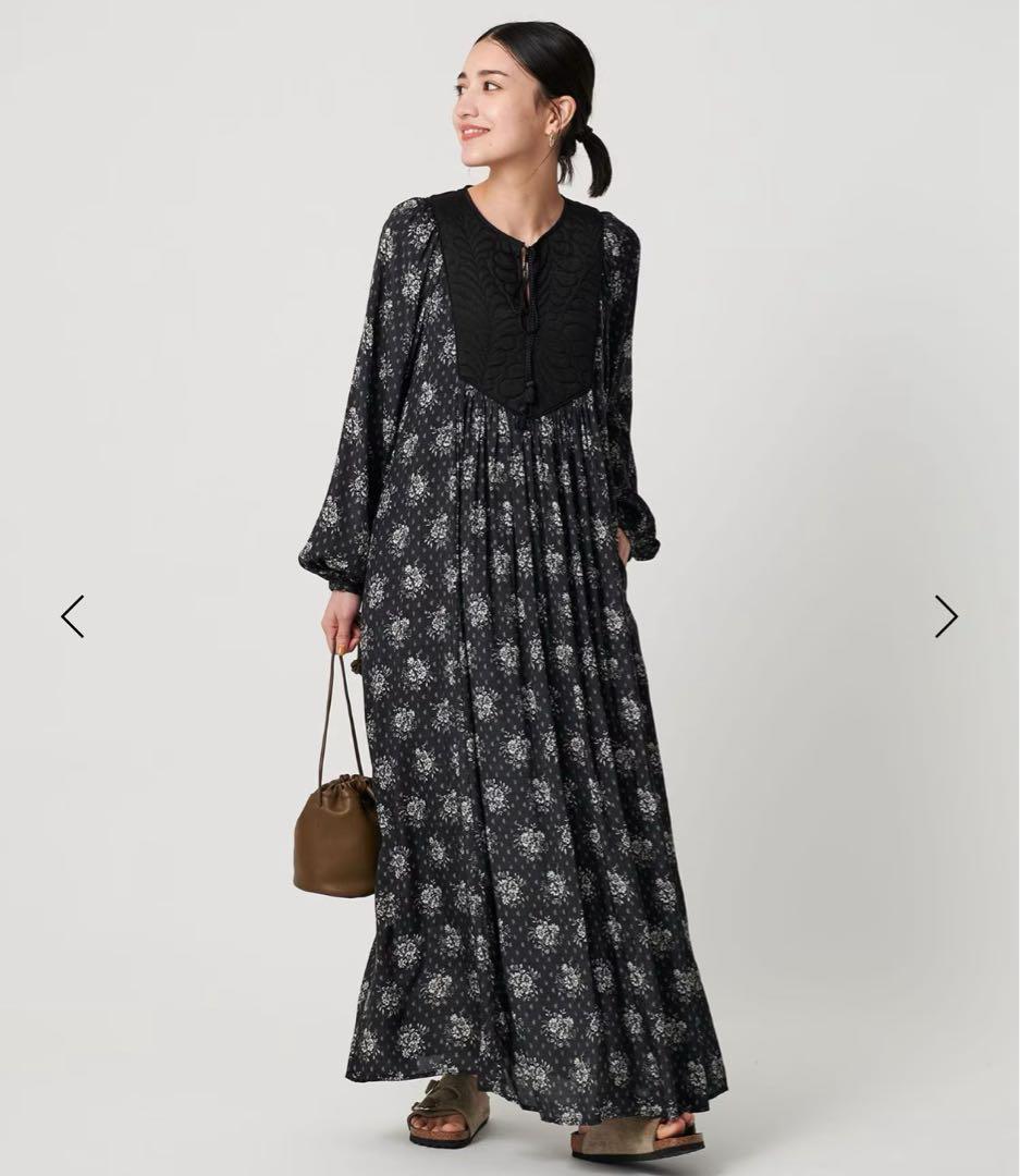 【ne Quittez pas】25AW プリントヨークドレス M