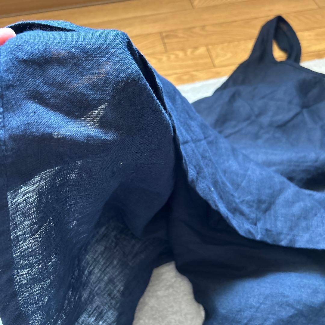 fog リネン エプロン　紺色