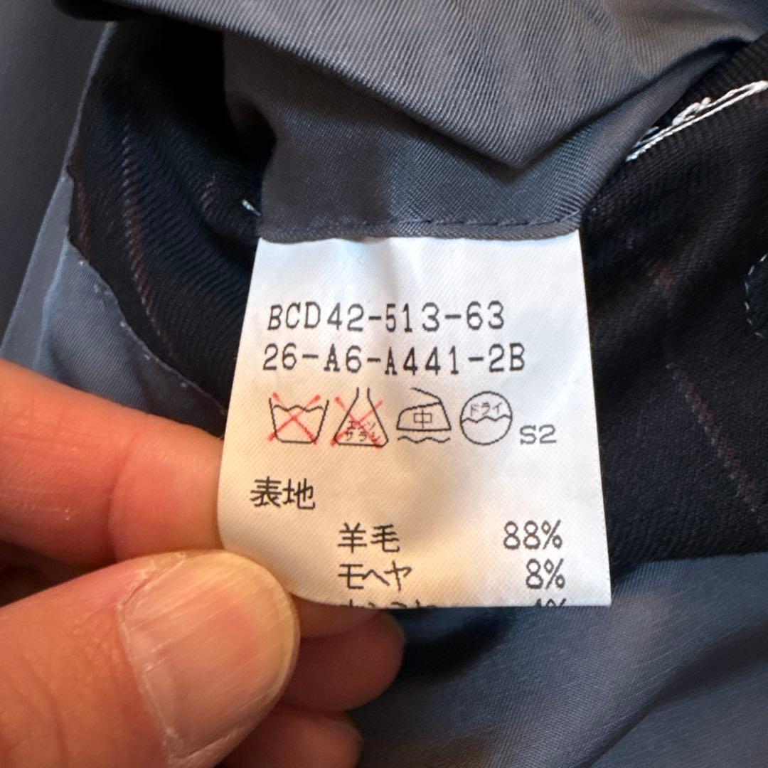 【美品】バーバリーロンドン ダブル スーツセットアップ ストライプ シルク混A6