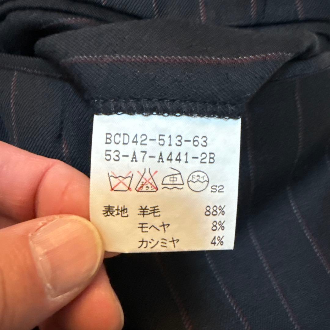 【美品】バーバリーロンドン ダブル スーツセットアップ ストライプ シルク混A6