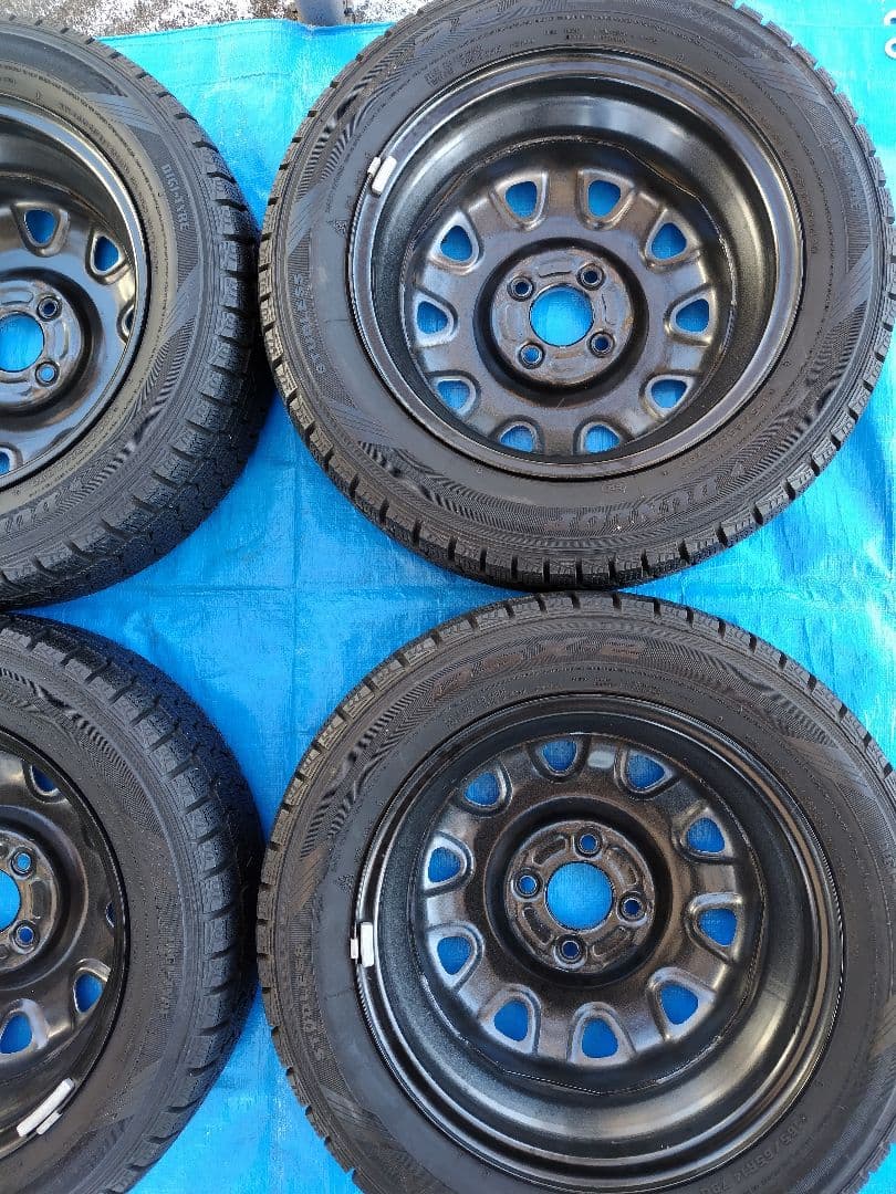 165/65R14【2/2】スタッドレスタイヤ、スチールホイール付、2本分割