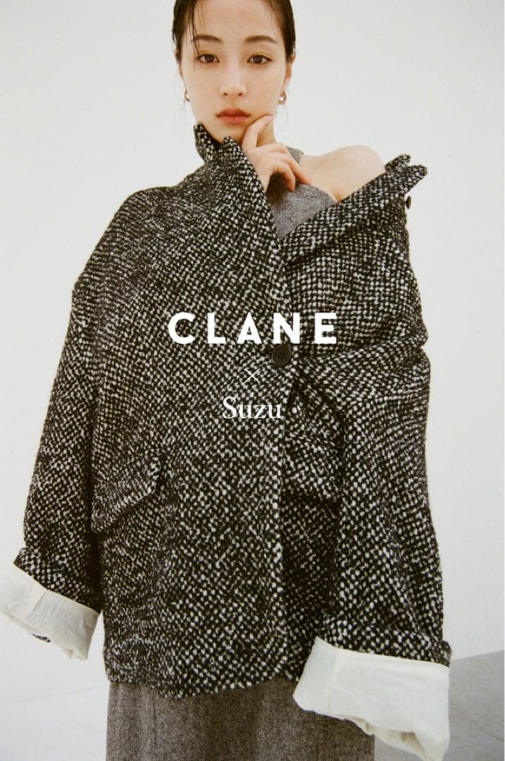Suzu Hirose×CLANE MIX COLOR OVER COAT