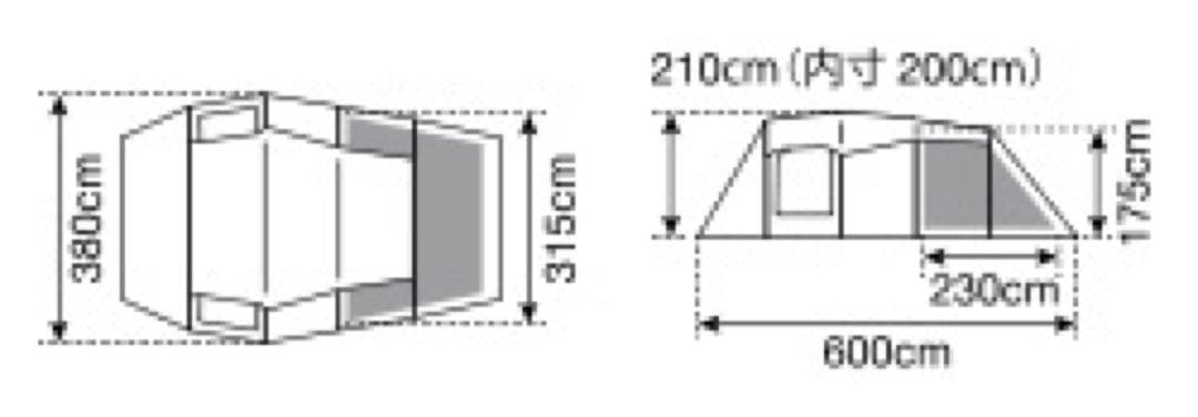 送料込！スノーピーク エントリー2ルーム エルフィールド TP-880R