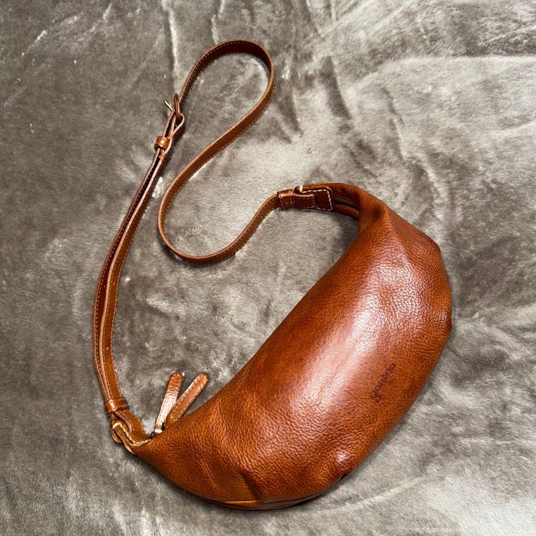 ゲンテン genten ボディバッグ トスカ シボ ブラウン