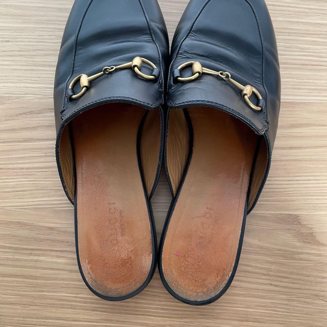 グッチ　プリンスタウン　ローファー　スリッポン　ホースビット　レザー　黒 39