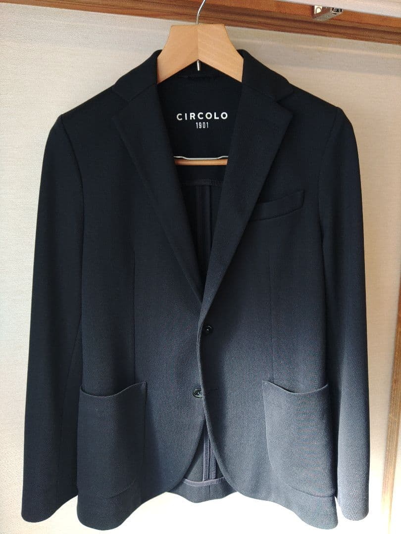 CIRCOLO 1901 テーラードジャケット　ブラック　ヘリンボーン