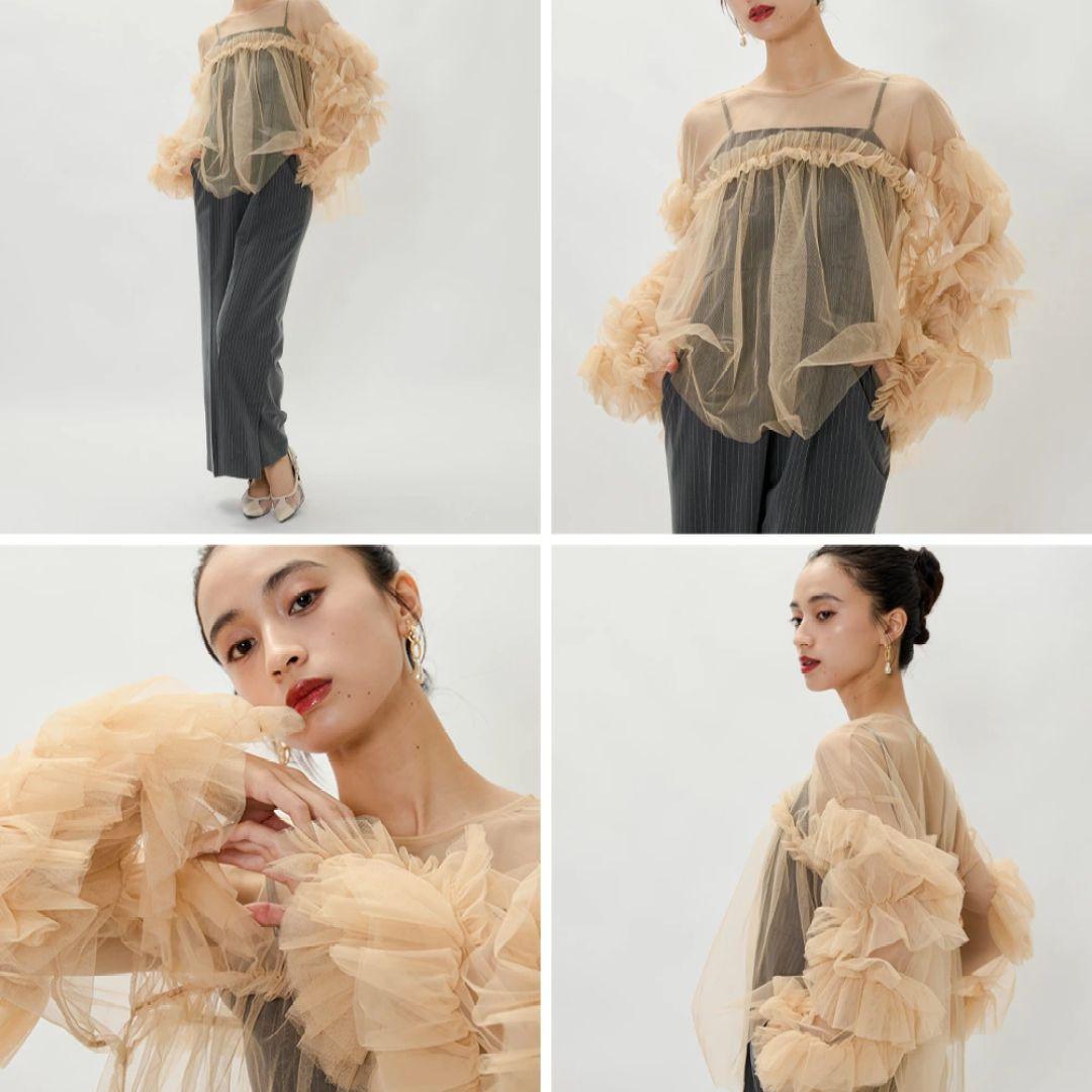 タグ付 【ANDRESD / niana】 デコラティブチュールトップス 結婚式