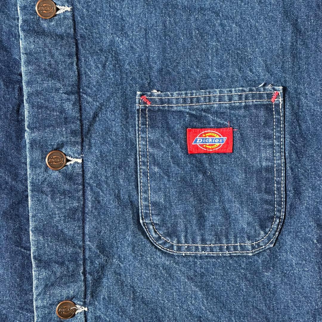 【希少・美品】USA製 80s Dickies デニム カバーオール 濃紺 XL