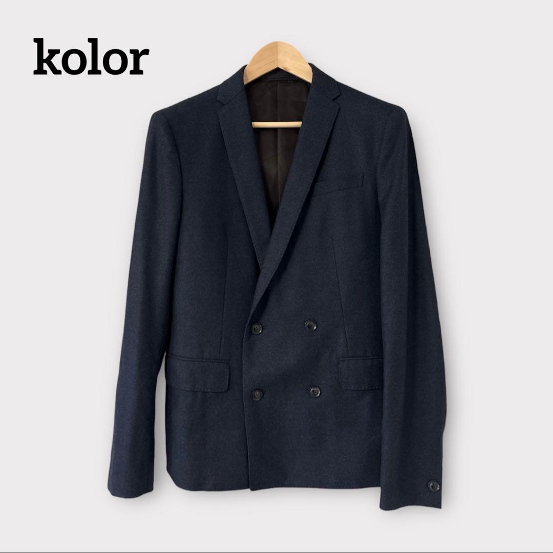カラー 阿部潤一 テーラードジャケット ウール 総裏 ダブル サイドベンツ