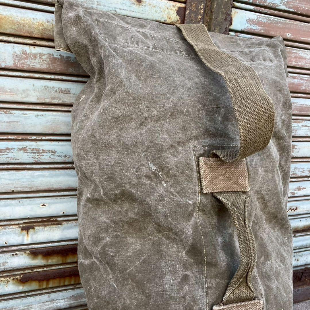 大容量 50s フランス軍 実物 ヴィンテージ ミリタリー ダッフルバッグ