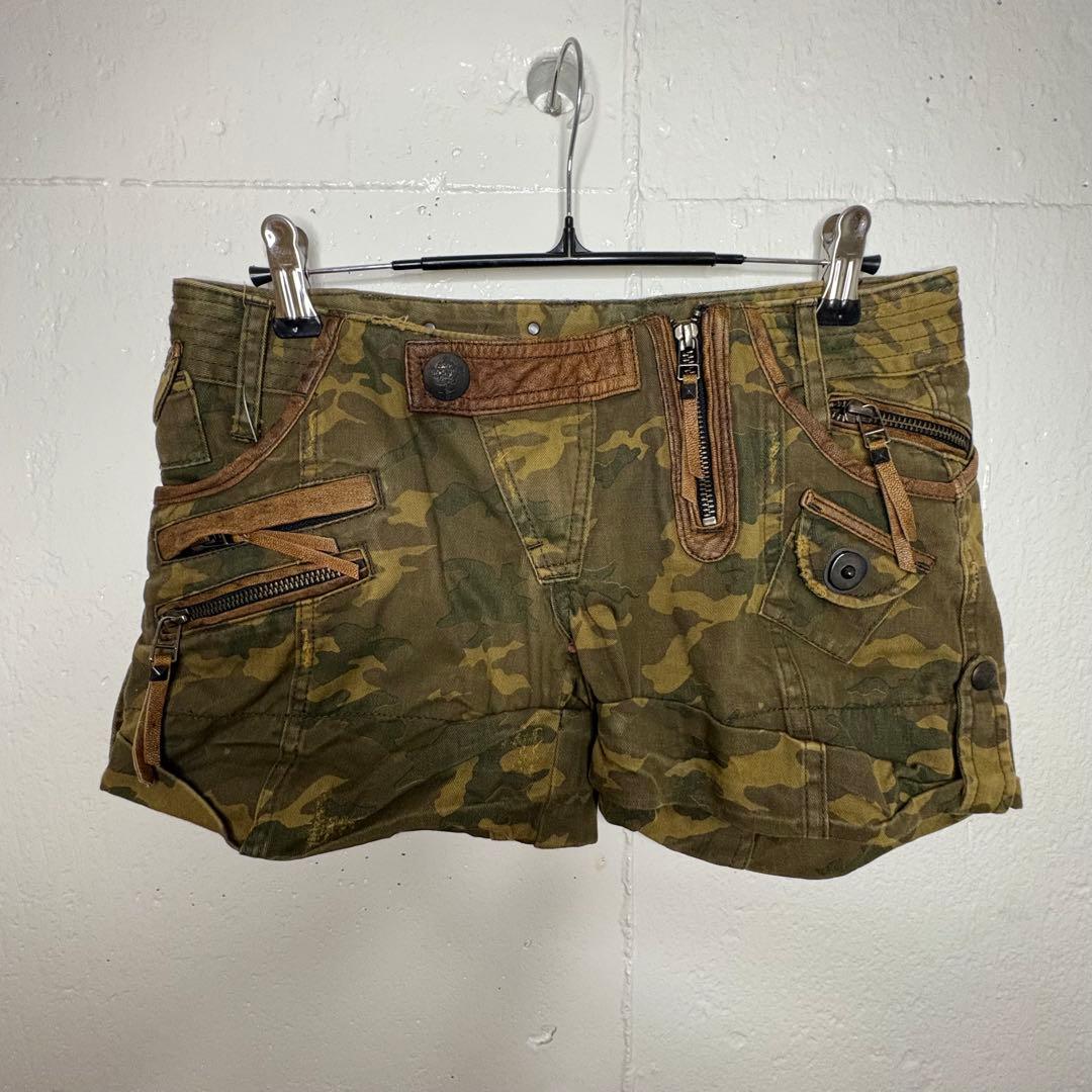 迷彩柄ショートパンツ Y2K ROCK 平成　ギャル