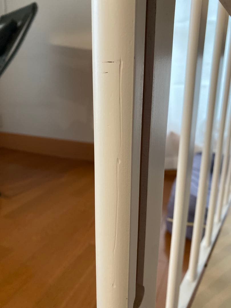 ミニサイズベビーベッド 2way大和屋Wオープン腰楽ハイ ホワイト天然木