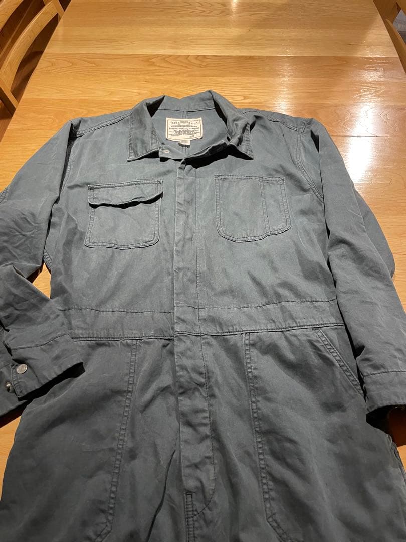 デカサイ LEVI STRAUSS グレー オーバーオール Lサイズ