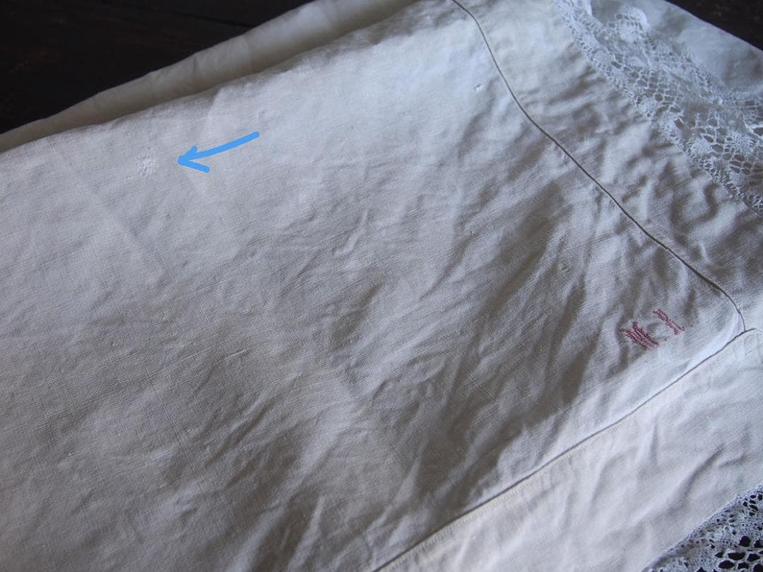 ニードルレースとクロス刺繍 シーツ ベッドリネンン ホワイトリネン/K167