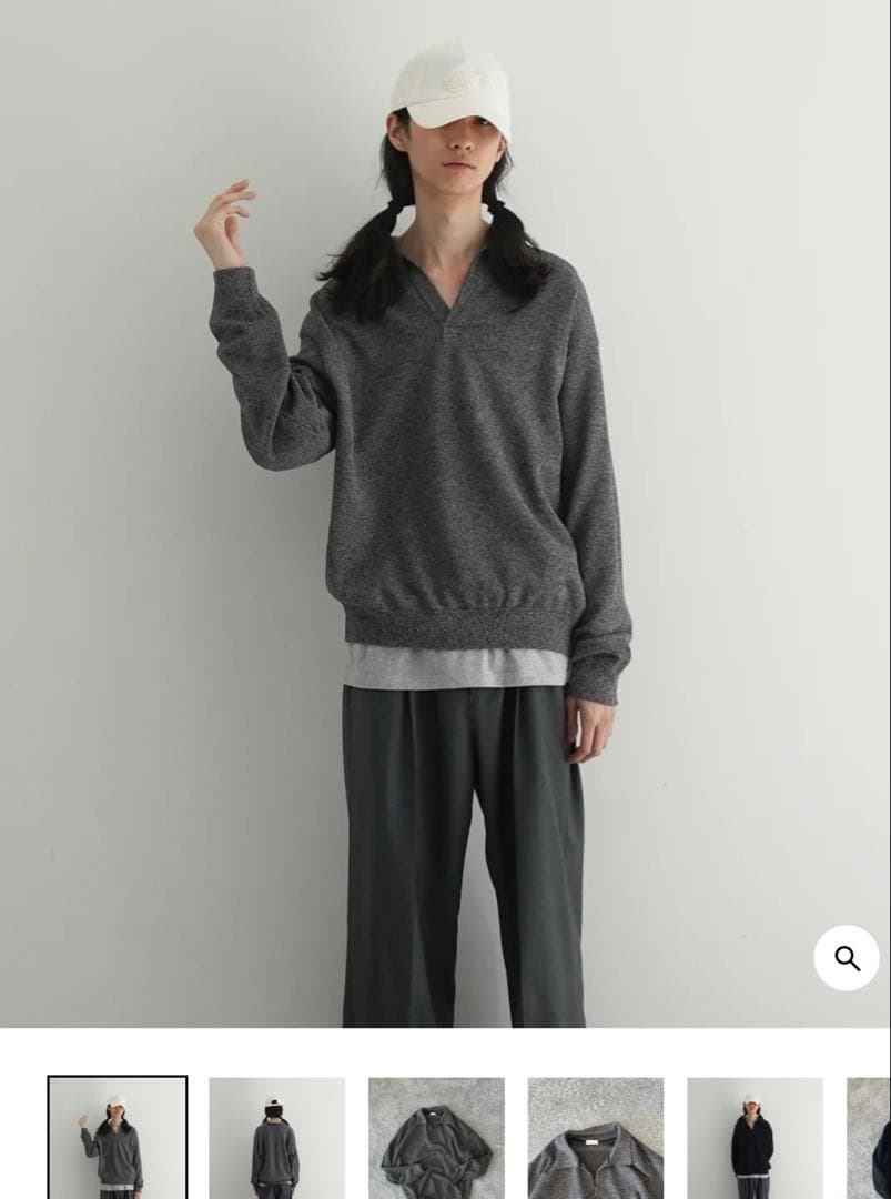 トップス crepuscule Co/wo moss stitch skipper