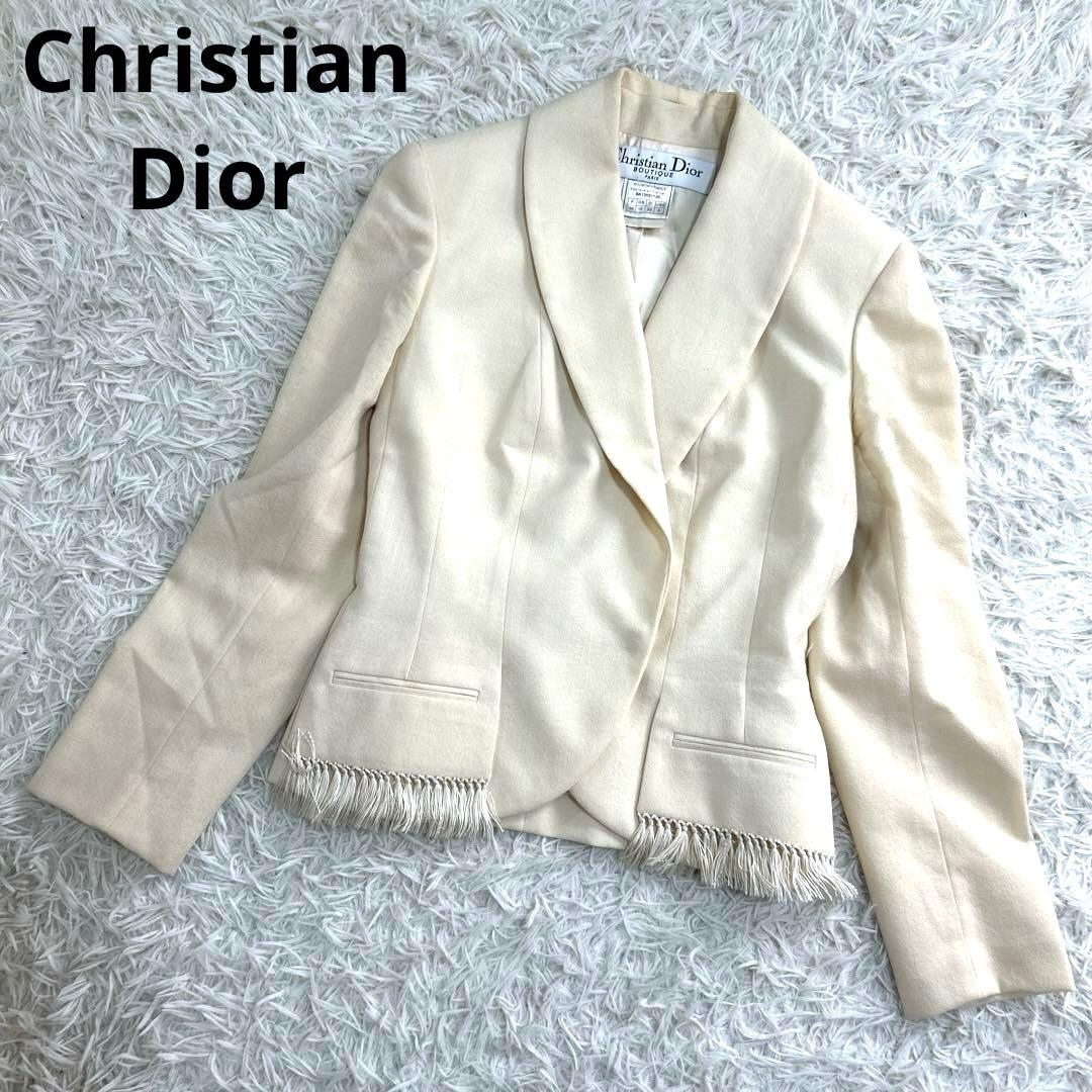 12742✨クリスチャンディオール ガリアーノ期 フリンジ テーラードジャケット