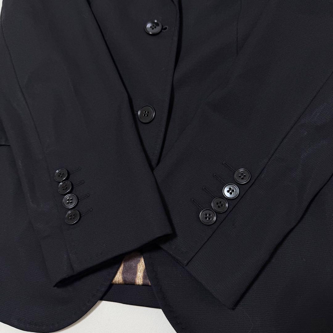 【ドルチェ＆ガッバーナ】レオパード柄テーラードジャケット（M）ブラック　シェイプ