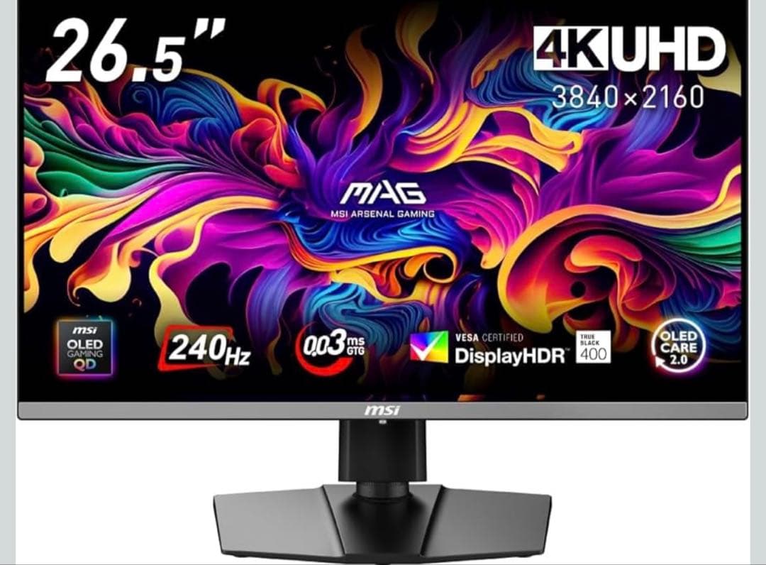 MSI QD-有機EL ゲーミングモニター 26.5インチ4Kゲーミングモニター