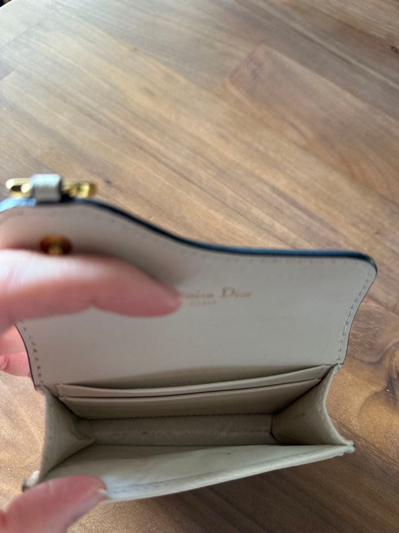 Dior アイボリー レザー 名刺入れ