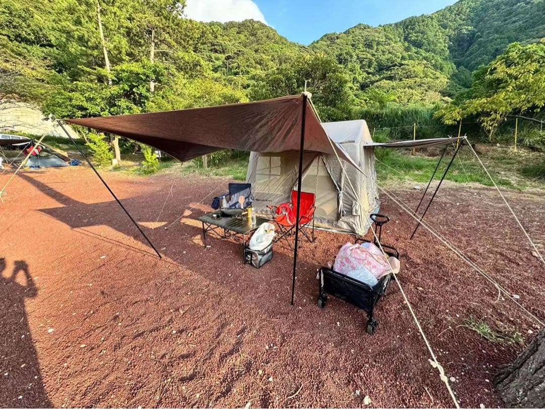 充気式テント 鉄黒ゴム製キャンプテント 15.8m²