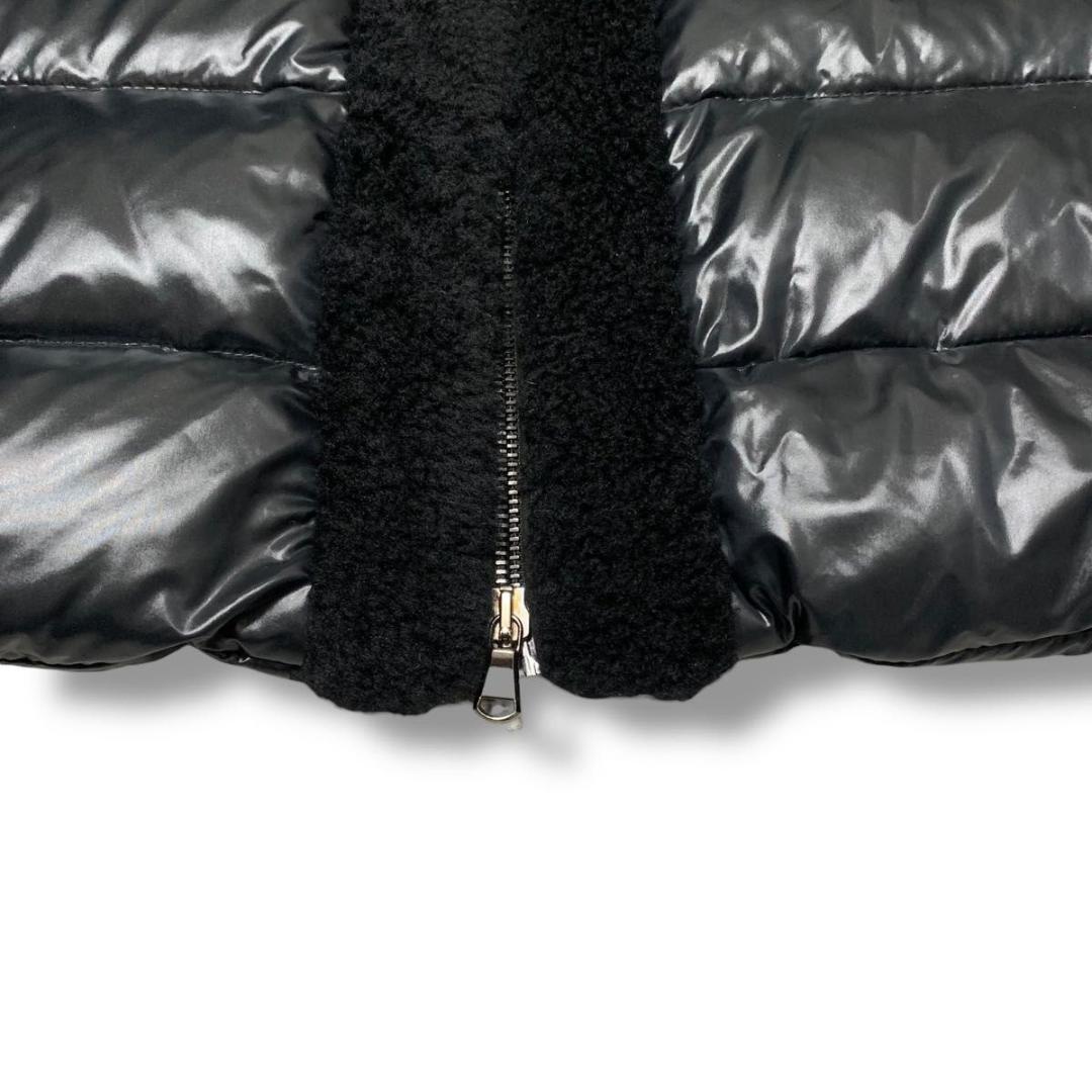 美品 XLサイズ エンメティ ダウンベスト ムートン 切り替え ブラック 黒