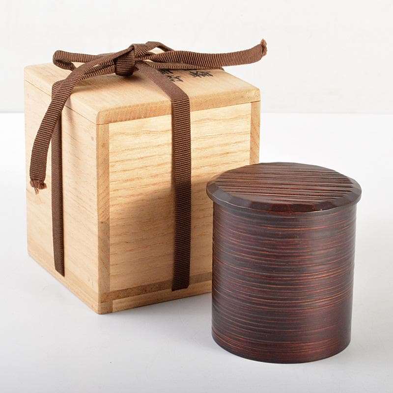 茶道具　田中勝重作　根来塗　へぎ目曲輪　金輪寺　茶器　共箱　V　6618