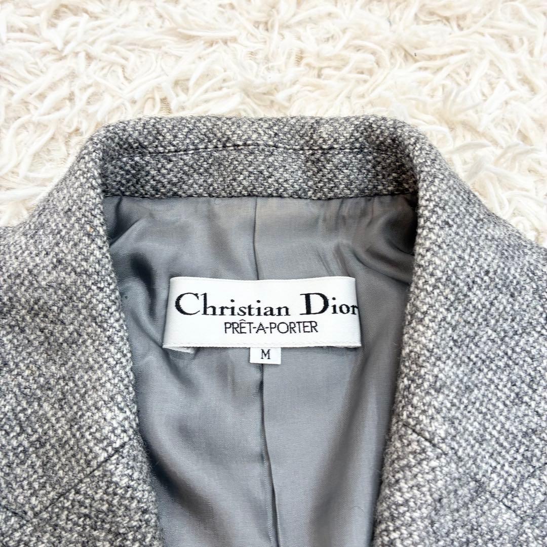 Christian Dior グレー ウール混 テーラードジャケット M