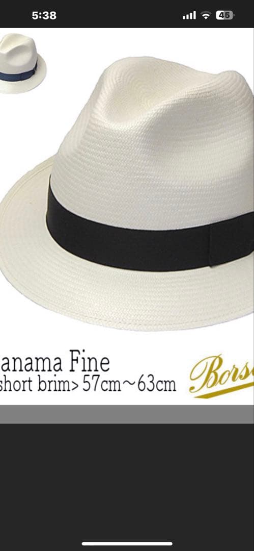 ち*ょ様 Borsalino [天然草☆本パナマ] 中折れパナマハツト