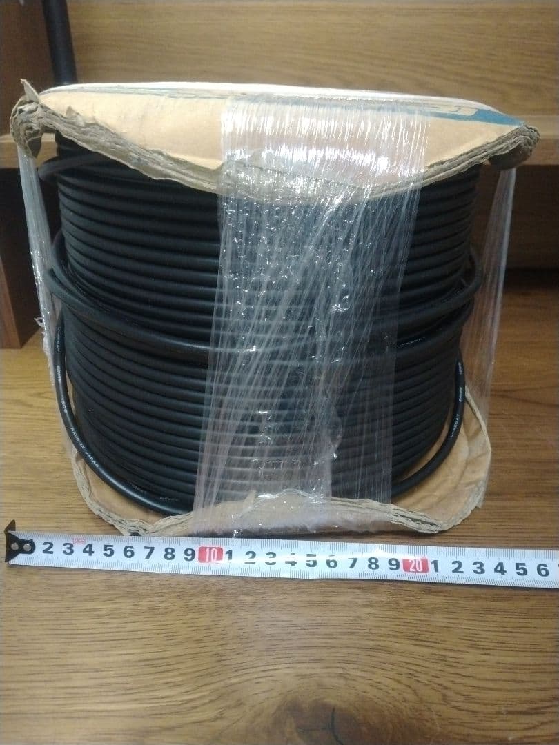 L-4E6AT 黒色オーディオケーブル 200M　残り8割程度　RCAライン