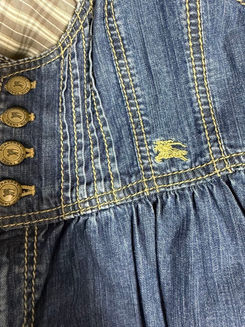 BURBERRY BLUE LABELデニムジャンパースカート ノバチェック38