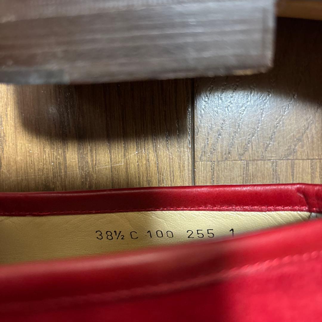 グッチ　GUCCI ローファー　赤　スウェード　38.5C 24.5センチ