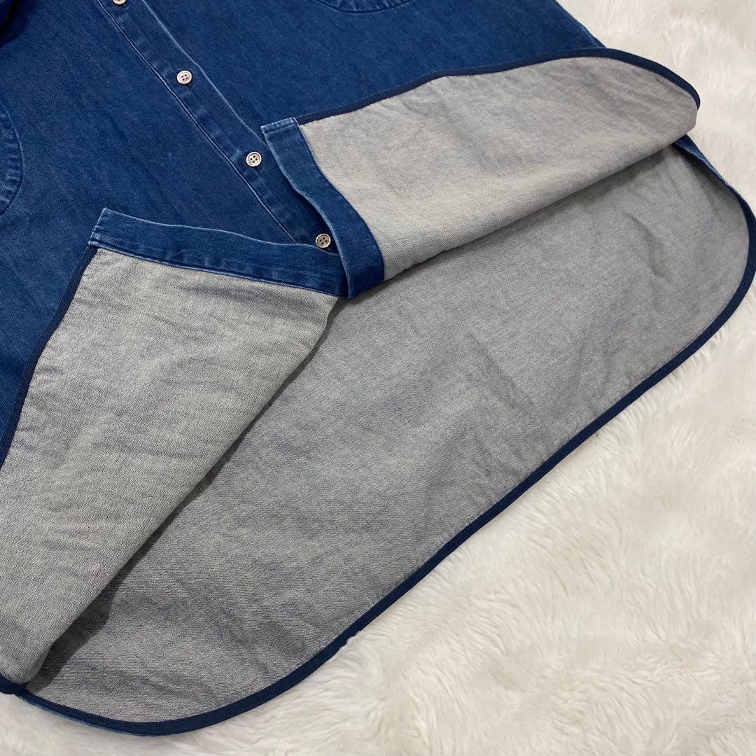 【ハニハニ様】23区 デニム 長袖 ワンピース バンドカラー 40 ソフトデニム