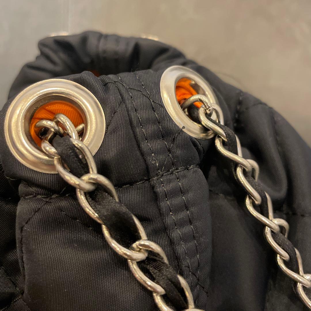 PORTER ブラック キルティング 巾着