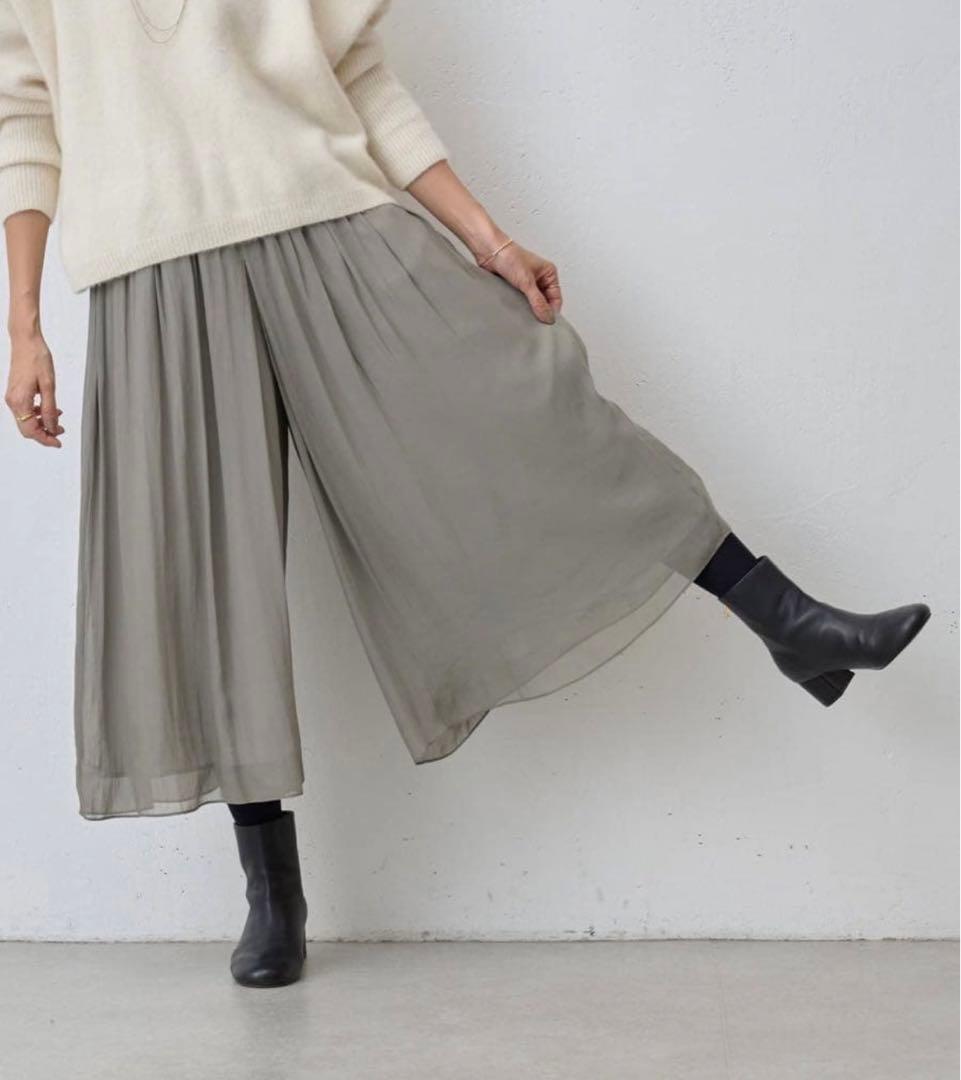 ビアズリー　シワシフォンギャザーパンツ